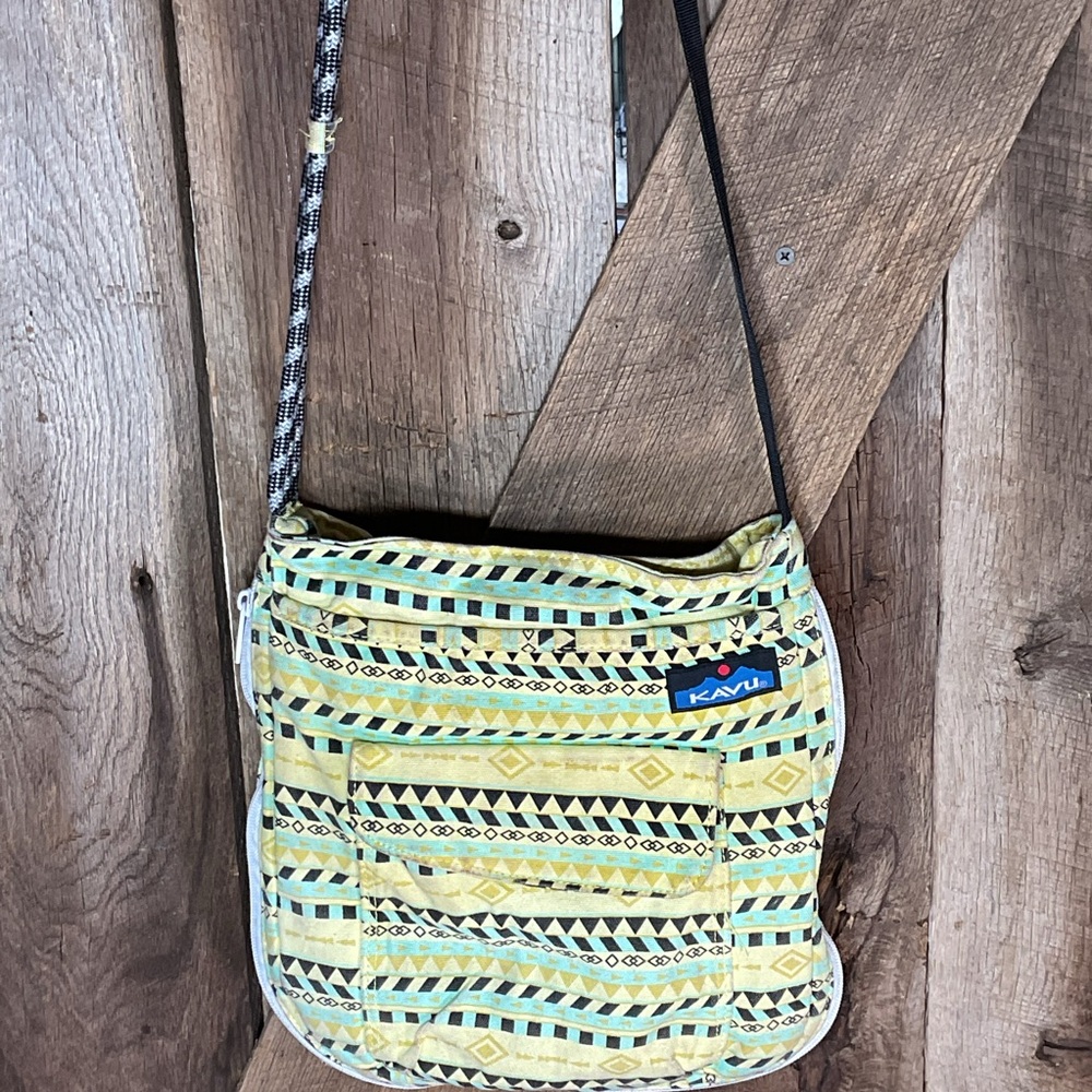 KAVU Sidewinder Crossbody W/Adjustable Rope Strap Gold Belt -RARE!
